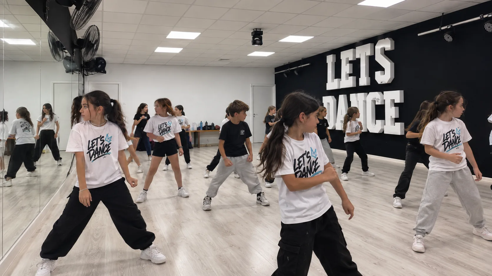 Alumnos de Let's Dance bailando en la academia